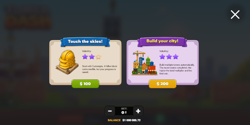 Tower Dash – ceny Bonus Buy Touch the skies i Build your city