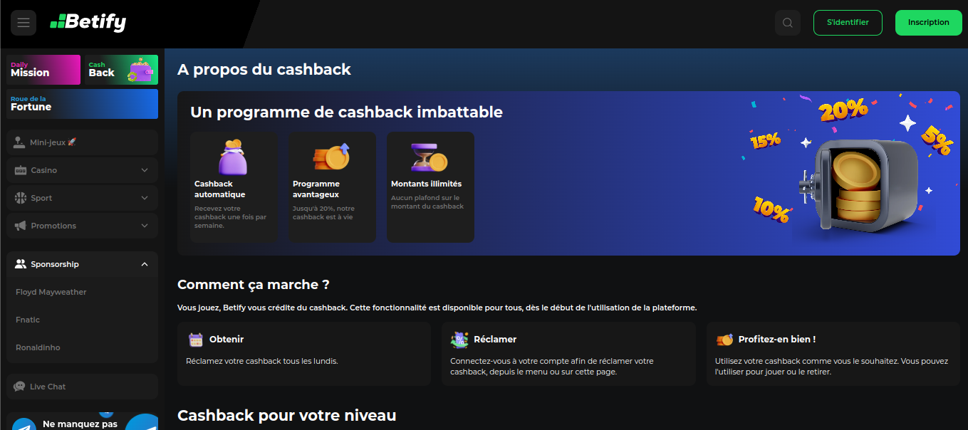 Cashback tygodniowy Betify, który częściowo oddaje przegrany budżet