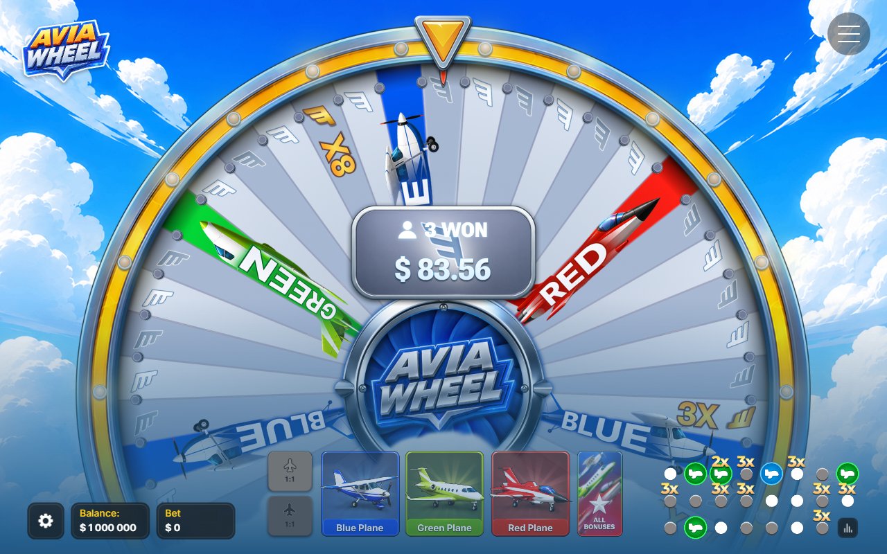 Avia Wheel kasyno rejestracja prawdziwe pieniądze – koło z mnożnikami ×8 i 3X, licznik 3 WON i historia rund