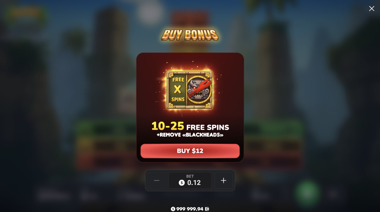Okno Bonus Buy Aztec Totem z ofertą od 10 do 25 Free Spins